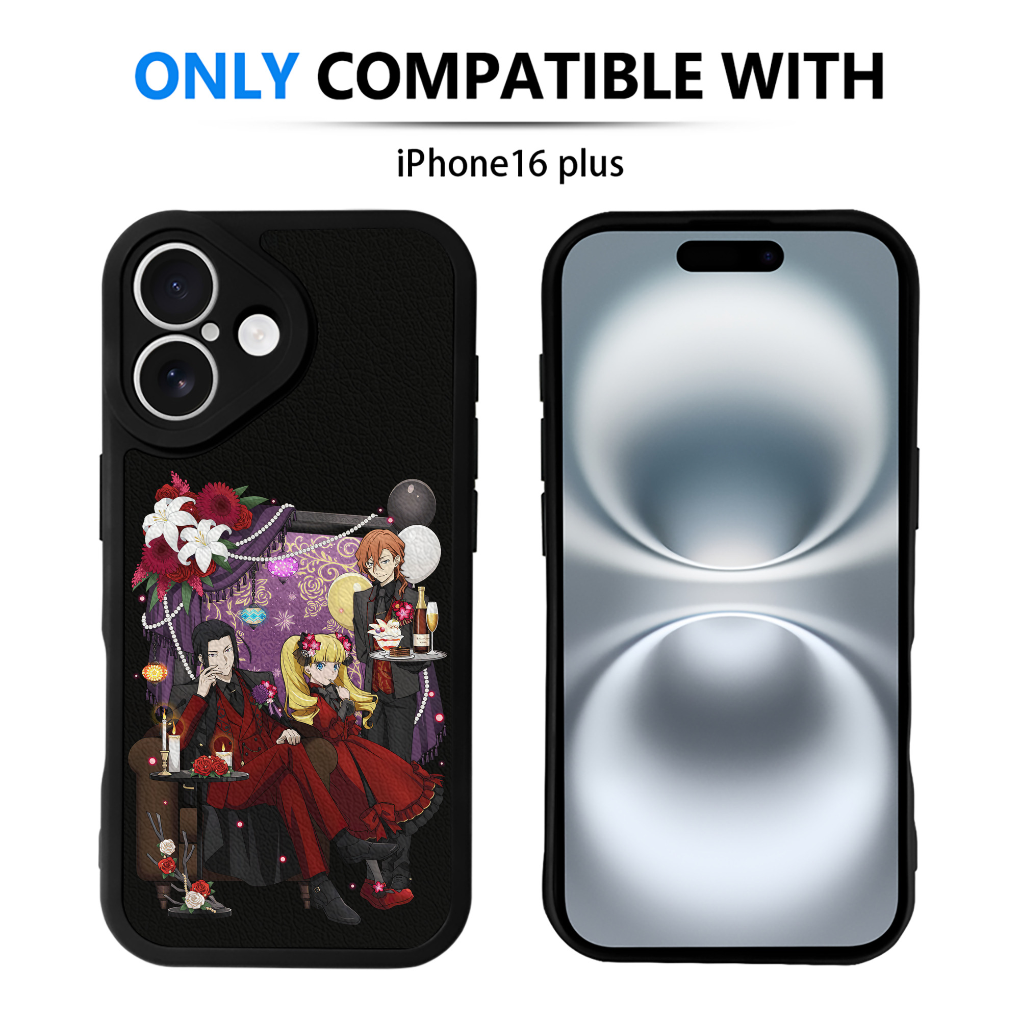 （画像用） 文豪ストレイドッグス Bungo Stray Dogs 【iPhone 16シリーズ対応】シリコンスマホケース（レザー調） 材質：シリコン